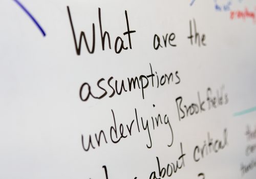 A question for a reading circle written on a whiteboard.